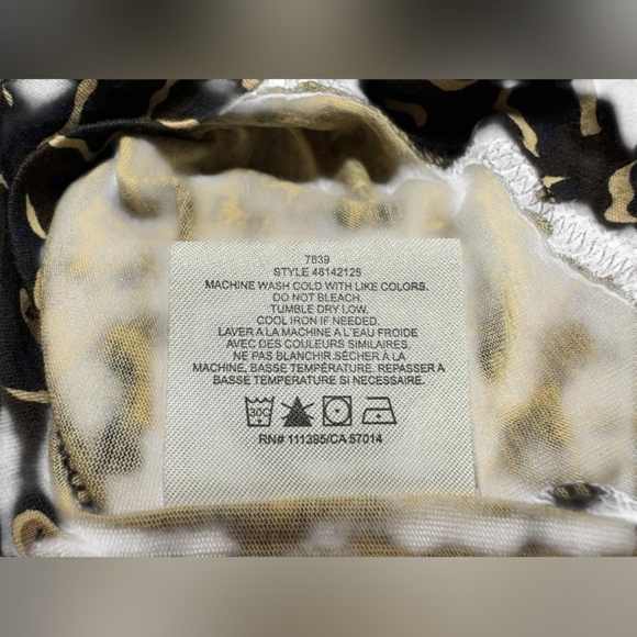 Tory Burch Long Sleeve 100% Pima Cotton Brown Animal Print Size XS - Picture 9 of 9